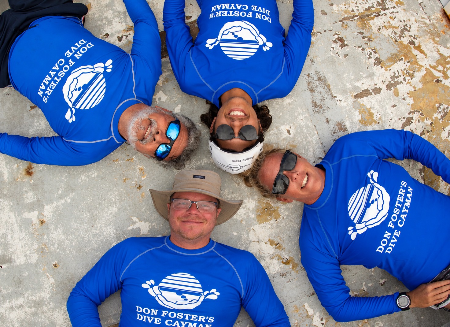 Don Foster's dive team on the water